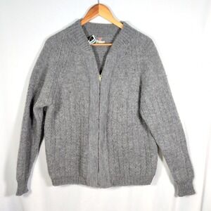 Vintage Wool Cardigan Sweater Jacket Full Zip Coatigan Sz M